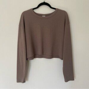 Aritzia Sunday Best Baby Waffle Longsleeve in Taupe size Medium Cozy